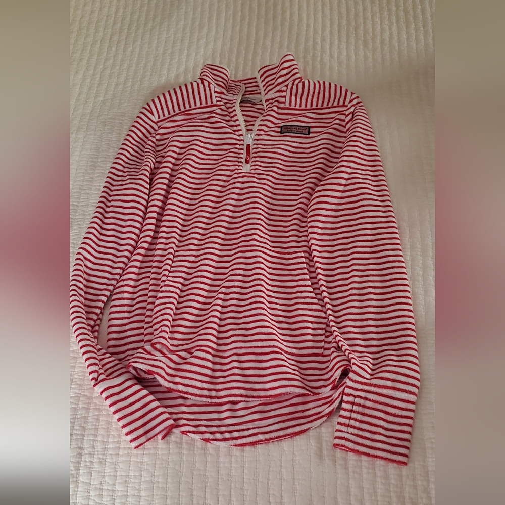 Vineyard Vines Red and White Striped Button Down Shirt